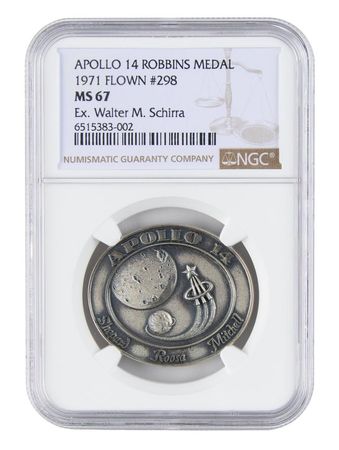 Lot #7158 Apollo 14 Flown Robbins Medallion - From the Personal Collection of Wally Schirra - Image 1