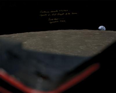 Lot #7071 Frank Borman Oversized Signed Photograph - Image 1