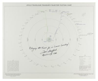 Lot #7085 Tom Stafford Signed Apollo 10 Translunar/Transearth Trajectory Plotting Chart - Image 1