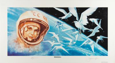 Lot #7385 Alexei Leonov and Valentina Tereshkova Signed Print: 'Seagull' - Image 1