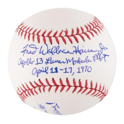 Lot #7136 Fred Haise Signed Baseball - Image 1