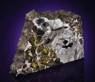 Lot #7394 Seymchan Pallasite Meteorite Slab with