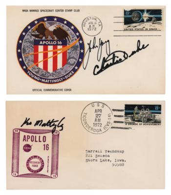 Lot #7195 Apollo 16 (2) Signed Covers - Image 1