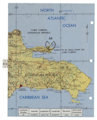 Lot #7074 Apollo 9 Landmark Map Checklist Page Annotated by Dave Scott [Attested as Flown by Richard Garner] - Image 2