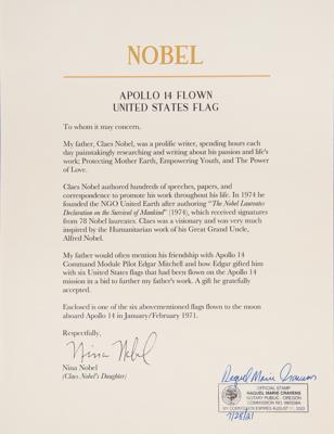Lot #7154 Apollo 14 Flown American Flag with TLS by Edgar Mitchell - Image 7