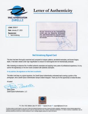 Lot #7104 Neil Armstrong Signed Admission Ticket - Image 3