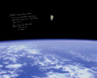 Lot #7296 Bruce McCandless Signed Oversized Photograph - Image 1