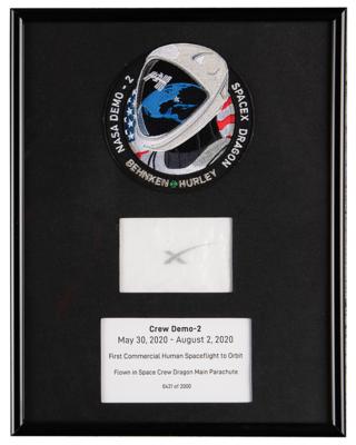 Lot #7365 SpaceX Flown Crew Dragon Demo-2 Parachute Swatch - Image 1