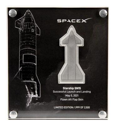 Lot #7367 SpaceX Flown Starship SN15 Aft Flap Skin - Image 1