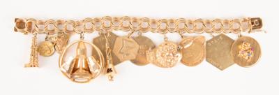 Lot #7006 Jo Schirra's Mercury-Apollo Charm Bracelet including (4) Flown Charms, with Rare Gold Apollo 7 Robbins Medallion - Image 2