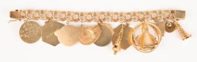 Lot #7006 Jo Schirra's Mercury-Apollo Charm Bracelet including (4) Flown Charms, with Rare Gold Apollo 7 Robbins Medallion - Image 3