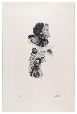 Lot #7106 Neil Armstrong and Paul Calle Signed Lithograph - Image 1