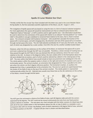Lot #7174 Apollo 15 Lunar Surface-Flown AOT Circular Star Chart - From the Personal Collection of Dave Scott - Image 3