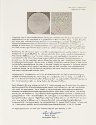 Lot #7174 Apollo 15 Lunar Surface-Flown AOT Circular Star Chart - From the Personal Collection of Dave Scott - Image 4