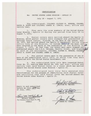 Lot #7176 Apollo 15 Lunar Surface-Flown Sieger Crew-Owned Cover - From the Collection of Dave Scott - Image 3