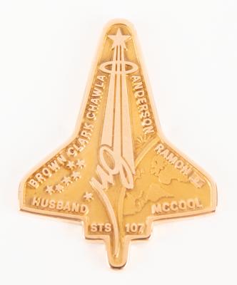 Lot #7294 STS-107 Unflown Gold Robbins Medal, No. 22 - Image 1