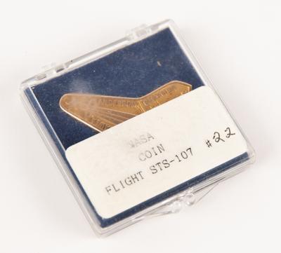 Lot #7294 STS-107 Unflown Gold Robbins Medal, No. 22 - Image 4