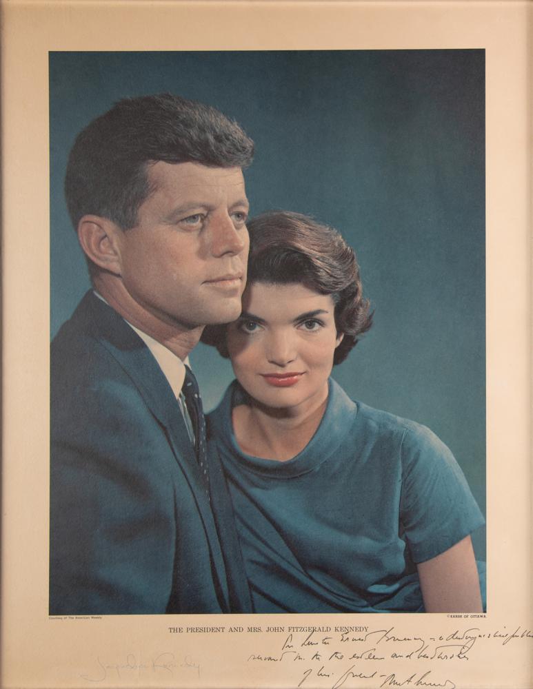 John and Jacqueline Kennedy Oversized Signed Photograph by Yousuf
