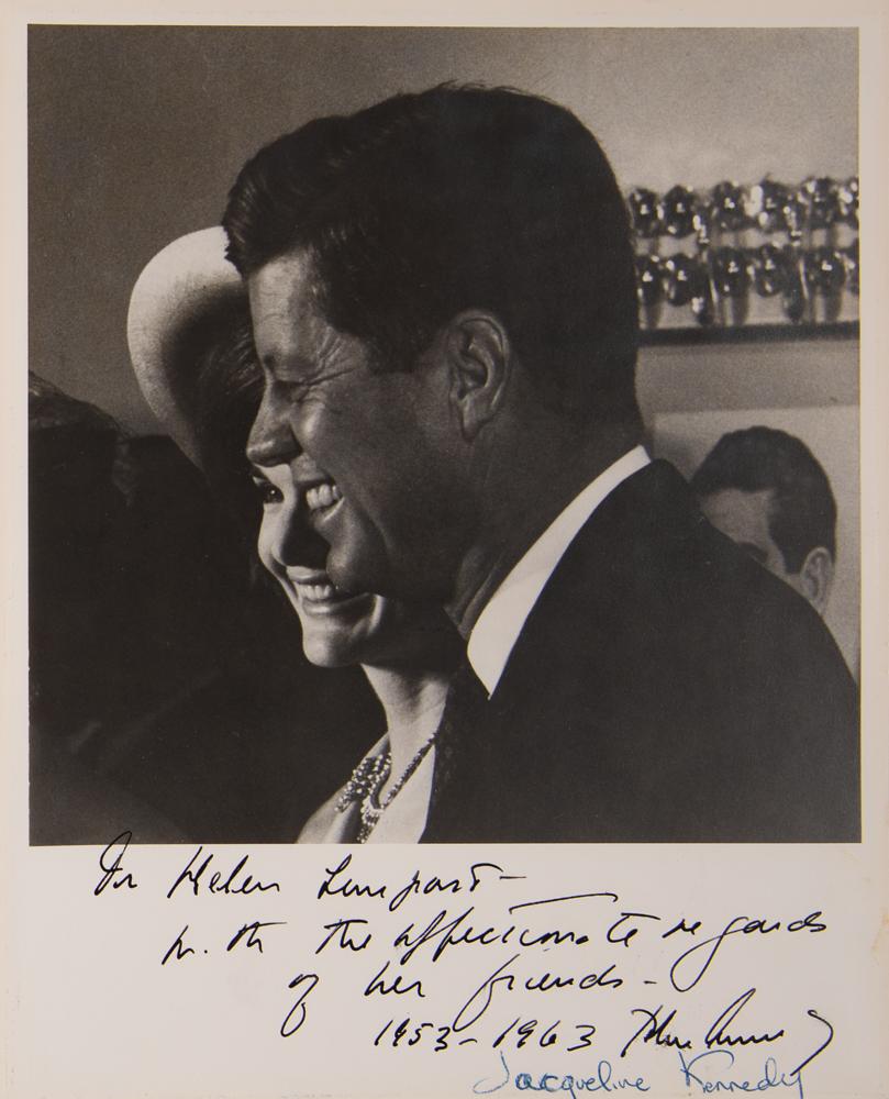 John and Jacqueline Kennedy Signed Photograph to Longtime Secretary