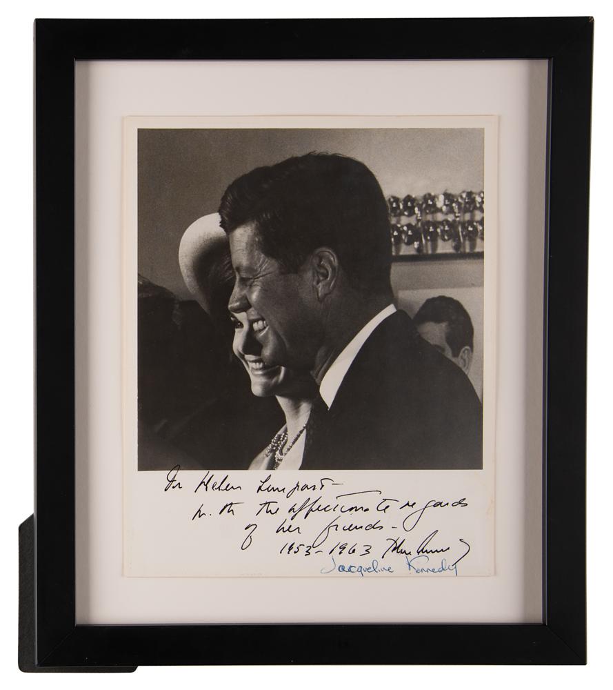 John and Jacqueline Kennedy Signed Photograph to Longtime Secretary