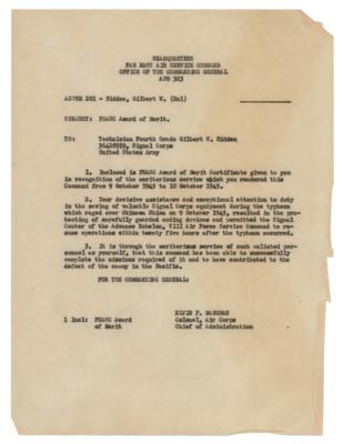 Lot #313 WWII: Far East Air Service Command Award of Merit and Photographs Award - Image 2