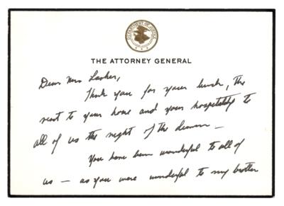 Lot #106 Robert F. Kennedy Autograph Letter Signed: 