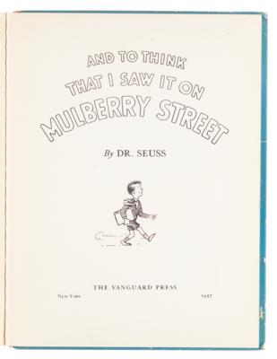 Lot #475 Dr. Seuss: And to Think That I Saw It on Mulberry Street (First Edition) - Image 3