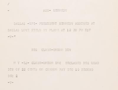 Lot #111 Kennedy Assassination: Dow Jones Ticker Tape from November 22, 1963 - Image 9