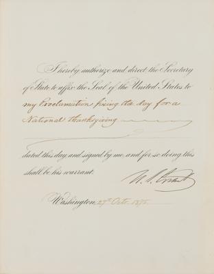 Lot #8 U. S. Grant Document Signed as President for 
