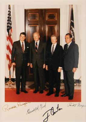 Lot #20 Four Presidents Signed Photograph (Taken at White House Before Anwar Sadat's Funeral) - Image 1