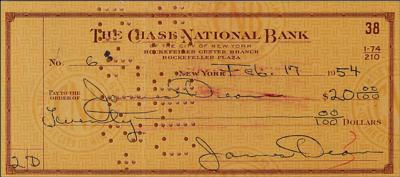 Lot #559 James Dean Triple-Signed Check - Image 1