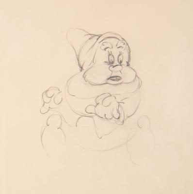 Lot #428 Happy production drawing from Snow White and the Seven Dwarfs Production Drawing - Image 1