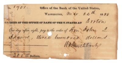 Lot #28 John Quincy Adams Signed Promissory Note, Endorsed by His Son, Charles Francis Adams - Image 2