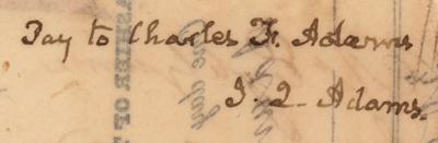 Lot #28 John Quincy Adams Signed Promissory Note, Endorsed by His Son, Charles Francis Adams - Image 3