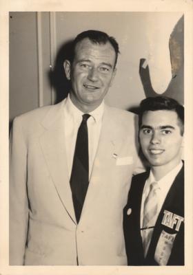 Lot #641 John Wayne Signed American Airlines Pamphlet for the 1952 Republican National Convention - Image 2