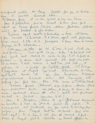 Lot #445 Jean-Paul Sartre Lengthy (19-page) Handwritten Manuscript on 'Property (Ideology)' - Image 14