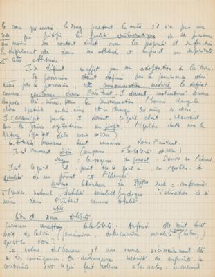 Lot #445 Jean-Paul Sartre Lengthy (19-page) Handwritten Manuscript on 'Property (Ideology)' - Image 16
