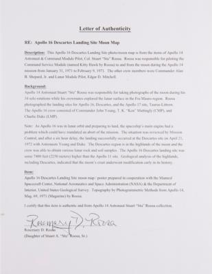 Lot #342 Apollo 16 Descartes Landing Site Preliminary Map -From the Collection of Stuart A. Roosa - Image 2