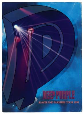 Lot #533 Deep Purple Signed 1991 Slaves and Masters Tour Book - Image 1