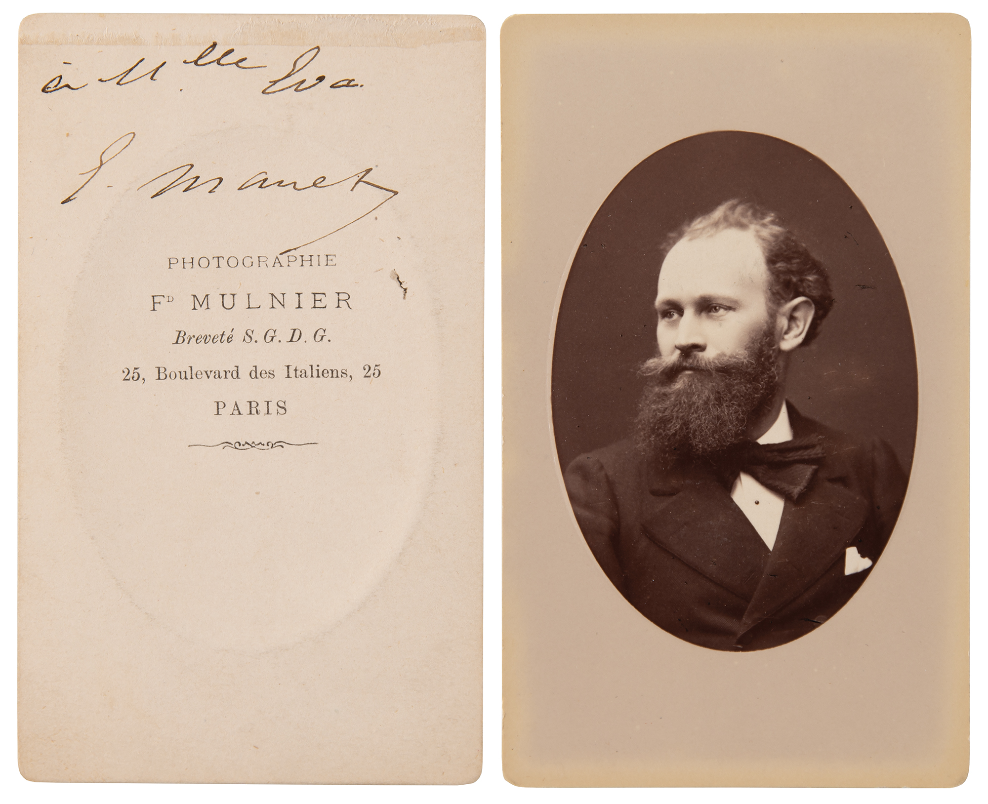 Lot #398 Edouard Manet Signed Photograph - Image 2