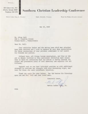 Lot #170 Martin Luther King, Jr. Typed Letter Signed on Civil Rights Movement: 