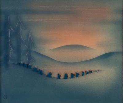 Lot #420 Monks 'Ave Maria' production cel from Fantasia: Stunning Courvoisier set-up of Fantasia's closing 'Ave Maria' segment - Image 1