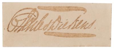 Lot #454. Charles Dickens Signature - Early Example