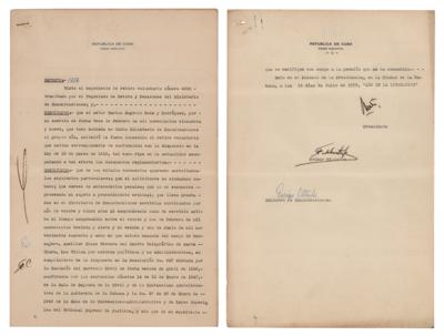 Lot #210 Fidel Castro Document Signed - Image 1