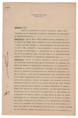 Lot #210 Fidel Castro Document Signed - Image 2