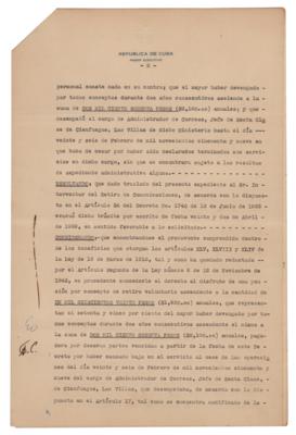 Lot #210 Fidel Castro Document Signed - Image 3