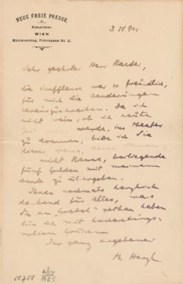 Lot #233 Theodor Herzl Autograph Letter Signed