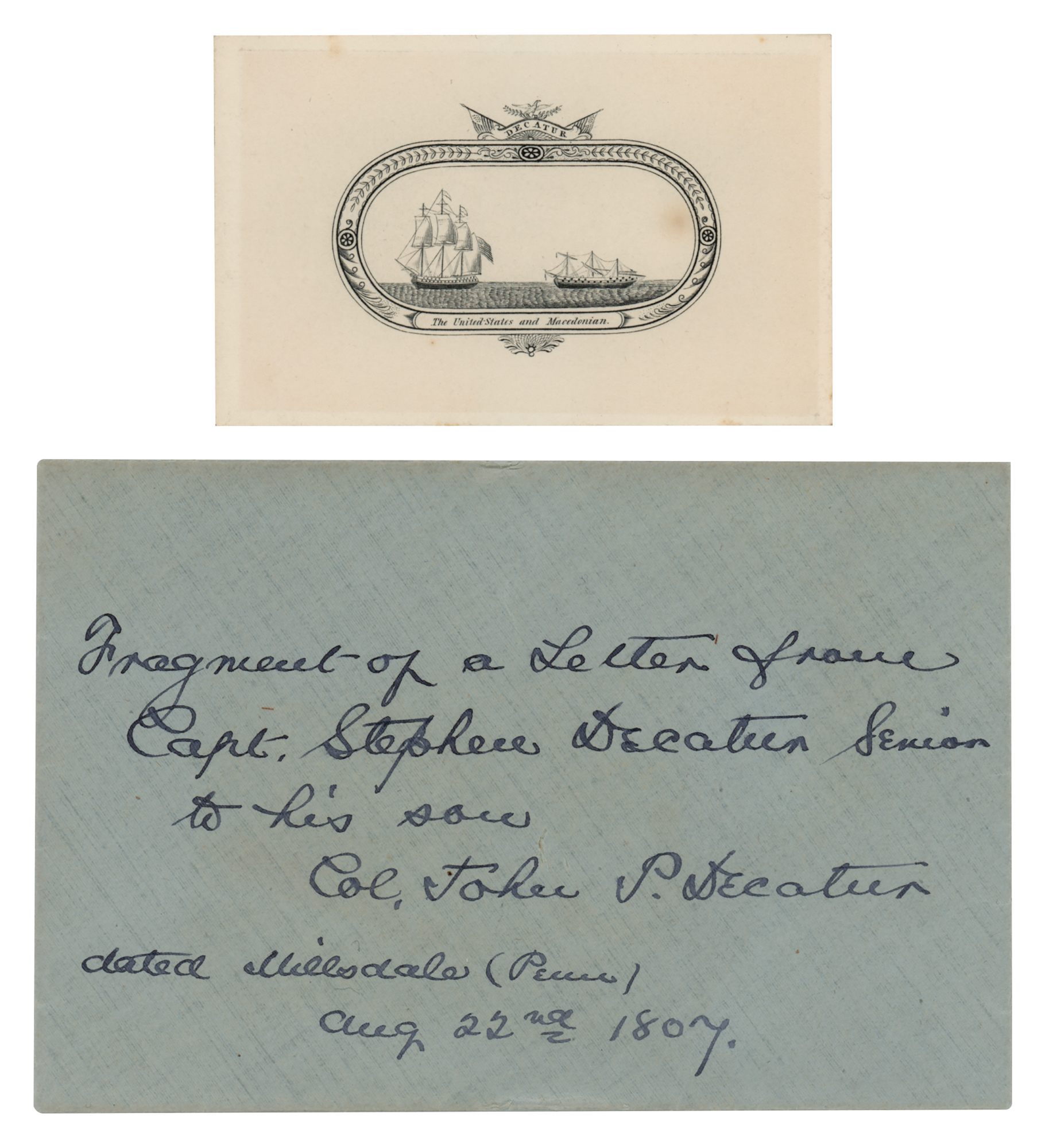 Lot #297 Stephen Decatur Signature with Partial ALS from Stephen Decatur, Sr. and a Rare Broadside - Image 5