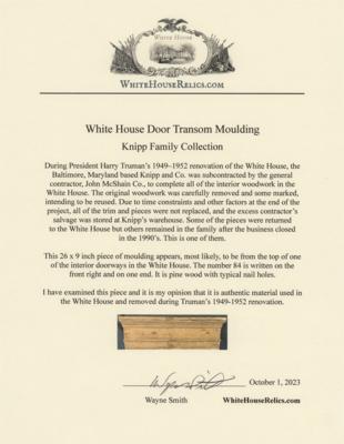 Lot #24 White House Doorway Transom Molding: Historic White House doorway molding with multi-layered paint—a window into the Executive Mansion's decades of decoration - Image 11