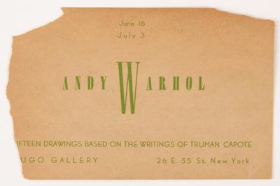Andy Warhol Rare Original Invitation for His First Solo Exhibition -
